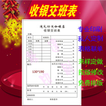 Cashier shift form customized printing payment slip transfer order hotel menu menu wine list customized printing