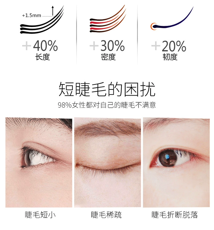 Mascara lông mày trong suốt tăng trưởng chất lỏng nữ sinh viên tự nhiên không màu rập khuôn không thấm nước uốn dày