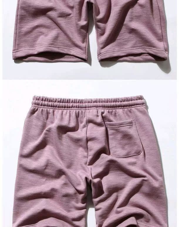 Tide thương hiệu Yu Wenle mùa hè rắn màu thể thao quần short vài phần quần cotton mỏng terry vải mới quần thường quần ống suông nam
