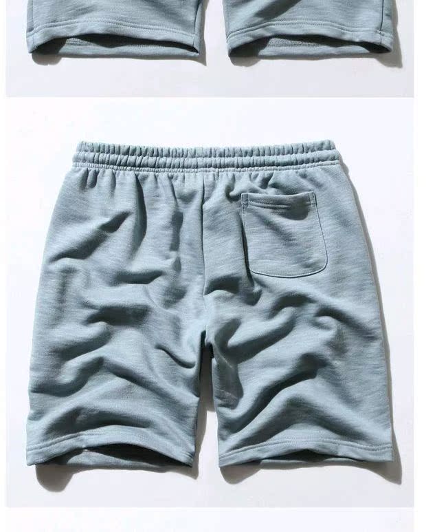 Tide thương hiệu Yu Wenle mùa hè rắn màu thể thao quần short vài phần quần cotton mỏng terry vải mới quần thường quần ống suông nam
