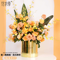 Whole box round hug bucket Rose Queen with hand gift box floral arrangement eternal flower box square flower box square flower packaging box