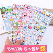 Cute bunny bubble stickers cartoon paste childrens stickers stereo stickers bonus stickers cute bunny stickers