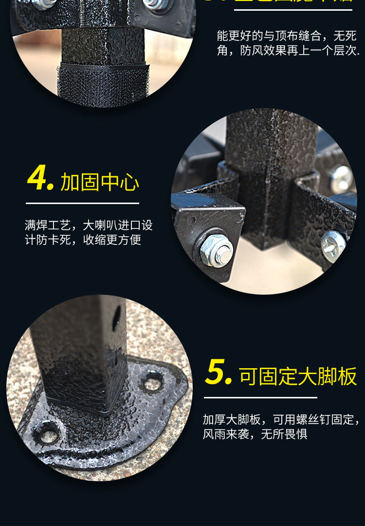 Outdoor advertising tent canopy awning folding retractable four-leg umbrella tent stall large umbrella four-corner rainproof