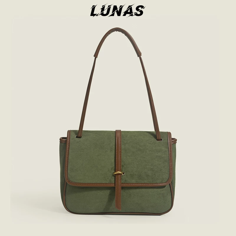 Suede capacious underarm bag, one-shoulder bag