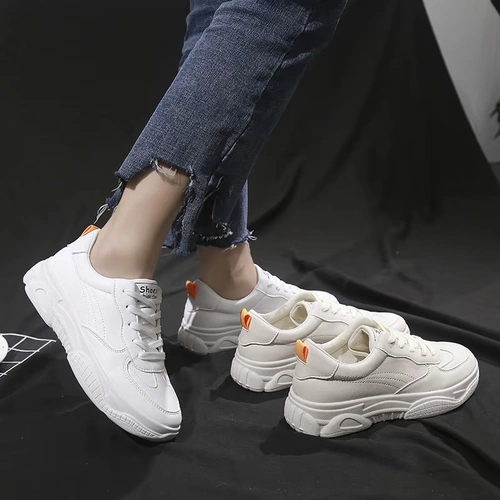 Белая обувь, демисезонные флисовые удерживающие тепло туфли на платформе для отдыха, 2018, популярно в интернете