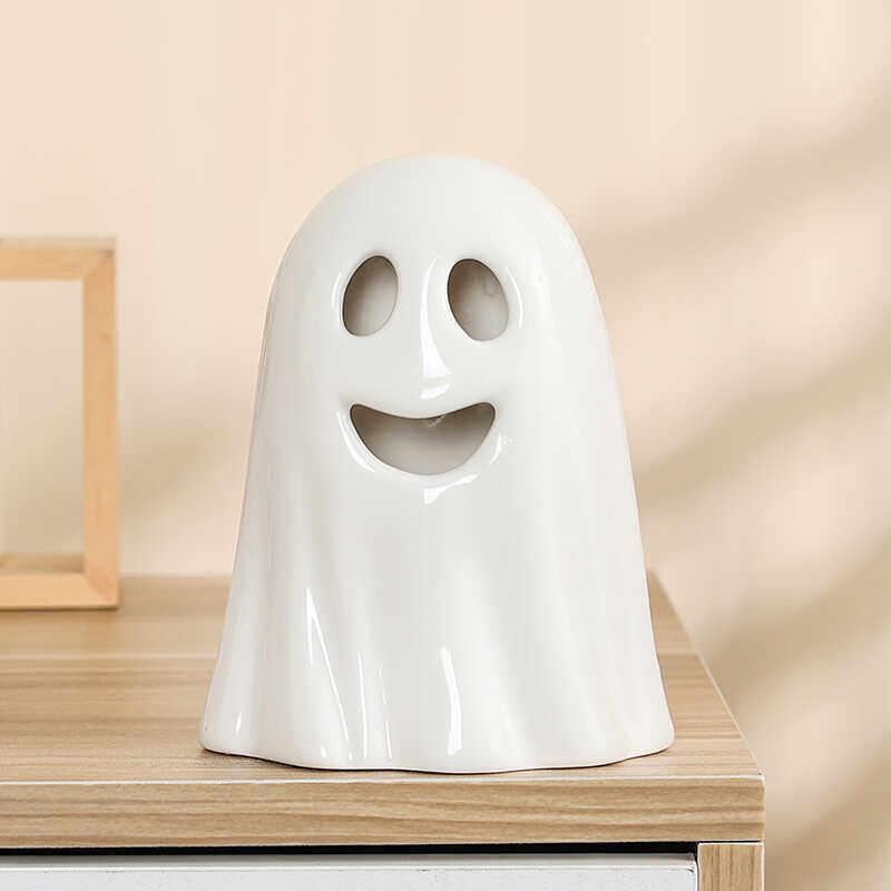 Unique Halloween/Ghost Festival Ceramic Ghost Craft Ornaments, Creative Expression Ghosts, Cute Ghost Night Lights (Wholesale)