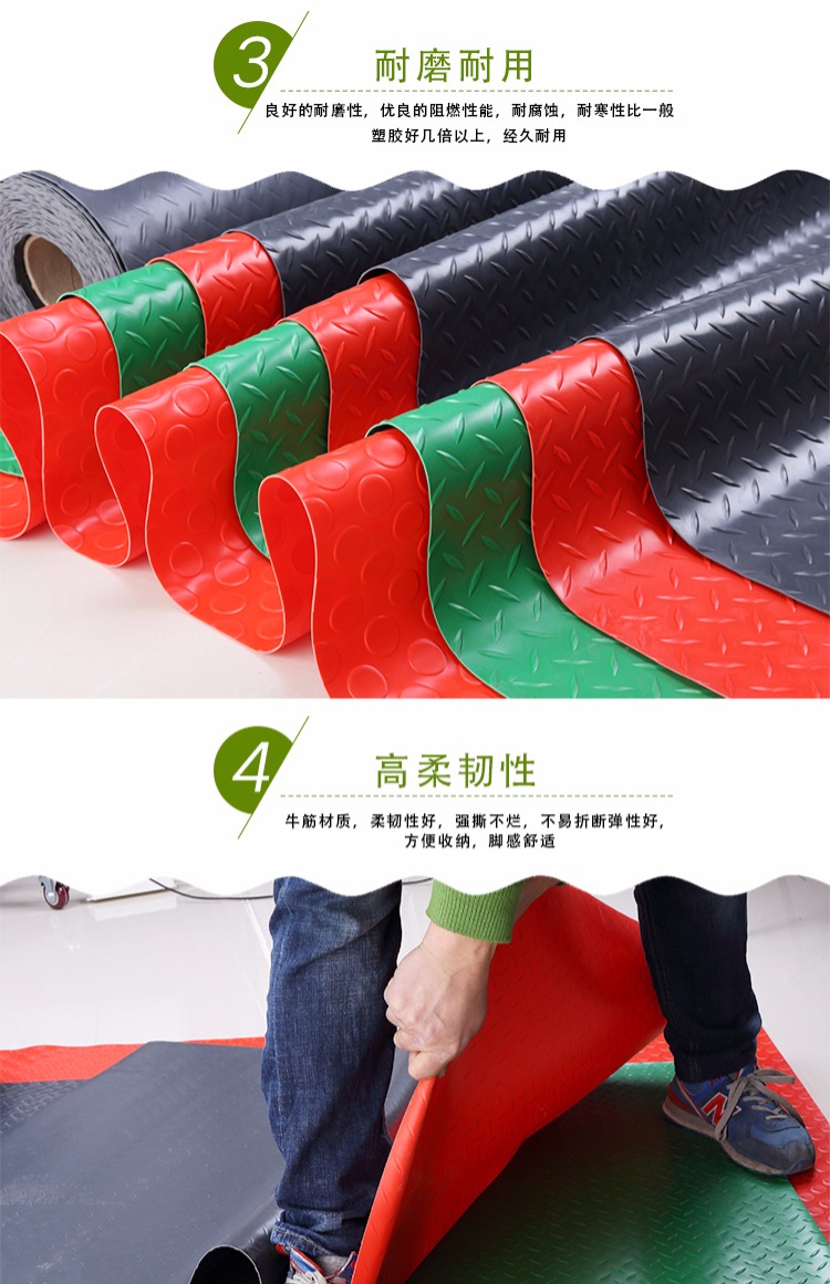 Pvc nhựa chống trượt mat nhà bếp phòng tắm văn phòng xây dựng nhà kho pad cầu thang cửa mat thịt bò gân sàn đầy đủ mat xốp ghép nền nhà