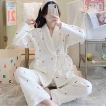 Pregnant women breast-feeding pajamas moon clothes autumn and winter models 11 months 10 postpartum spring and autumn cotton feeding sandwich and clothing
