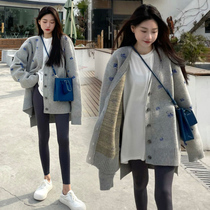 Pregnant women autumn suit cardigan jacket knitted sweater Spring and Autumn new fashion autumn loose top two-piece set