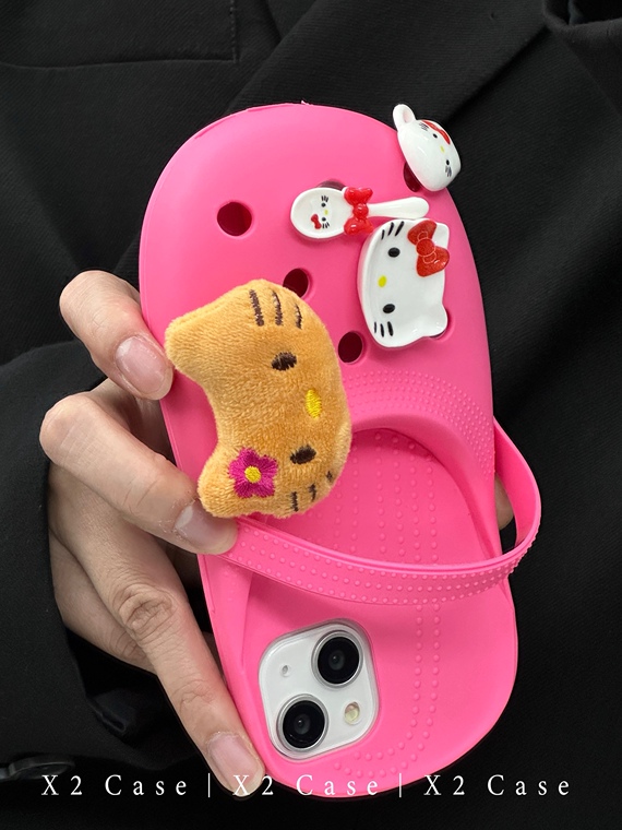 Hello Kitty Croc Funny 3D Shoe Silicone TPU 14, 13, 12 iPhone Case