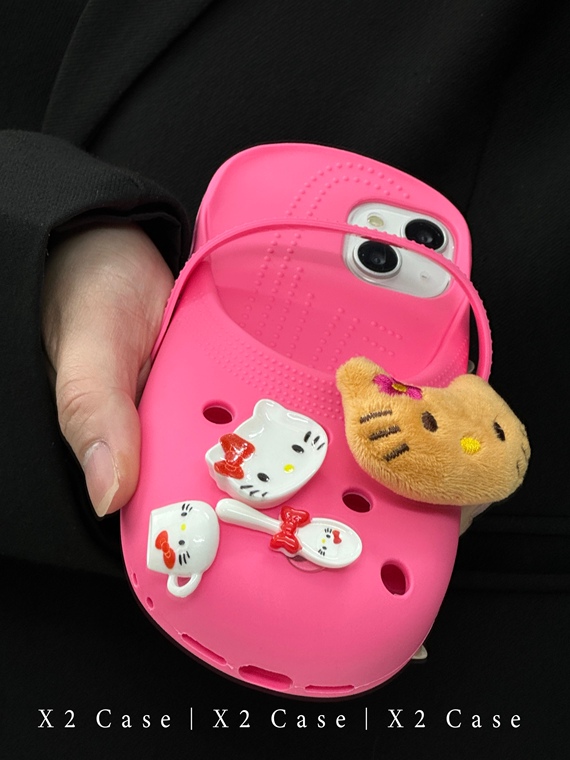 Hello Kitty Croc Funny 3D Shoe Silicone TPU 14, 13, 12 iPhone Case