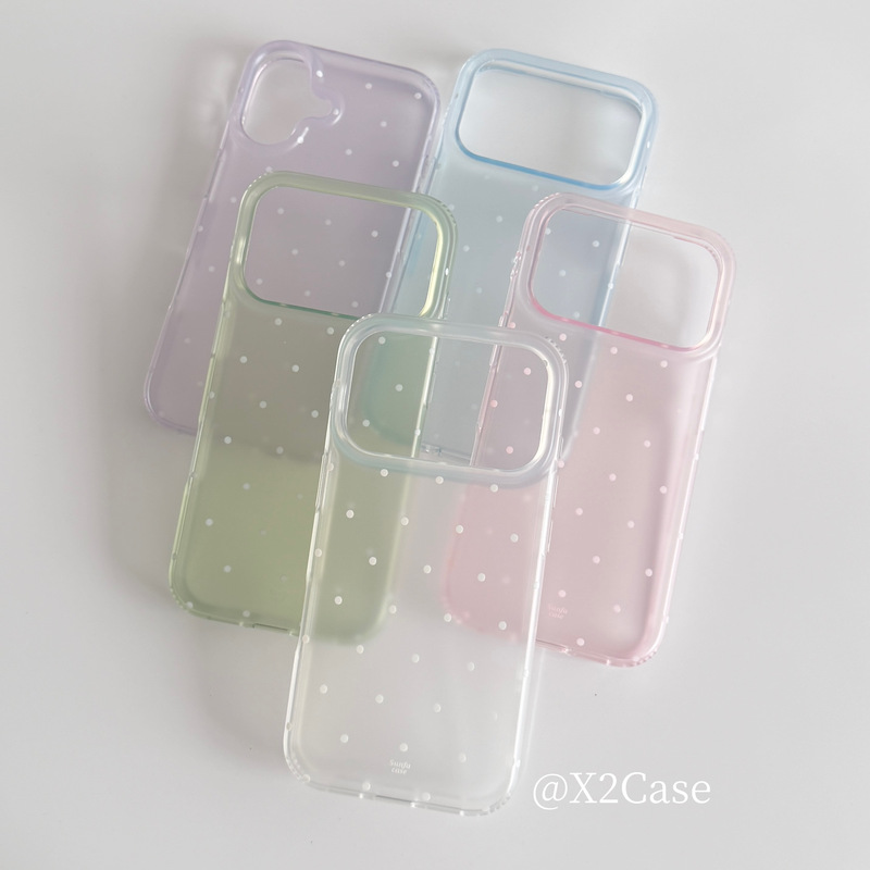 X2 Case Is a Stylish, Niche, High-End, Simple, Transparent, Polka-Dot, Frosted Phone Case Suitable for Apple 15 Pro, Apple 17, Apple 16 Pro Max, iPhone 17 Pro, New Model 14, Protective Case, Anti-Drop, Trendy