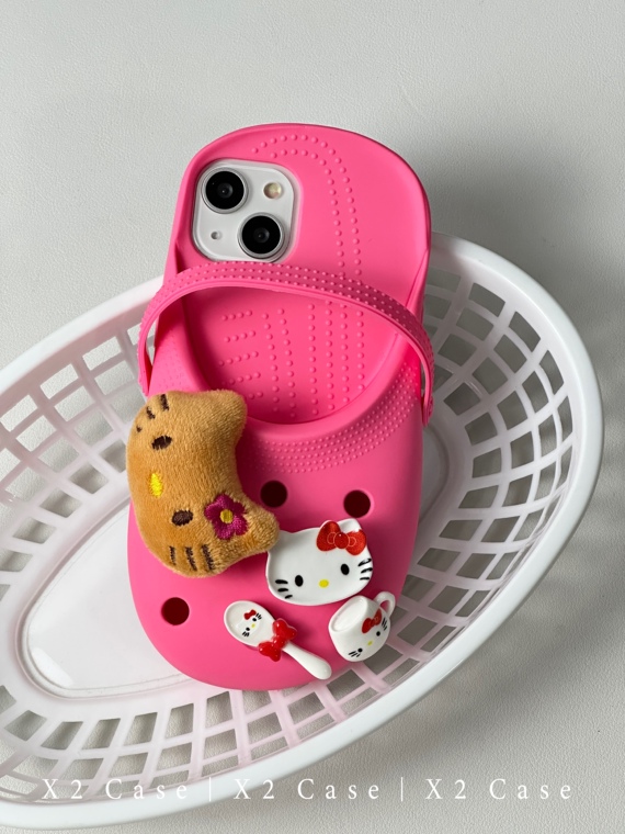 Hello Kitty Croc Funny 3D Shoe Silicone TPU 14, 13, 12 iPhone Case