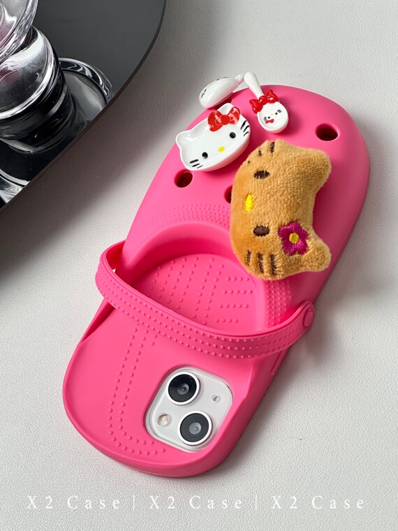 Hello Kitty Croc Funny 3D Shoe Silicone TPU 14, 13, 12 iPhone Case