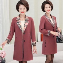 Mrs. Wide windbreaker female foreign style thin mother spring coat 40 forty-five-year-old 50 middle-aged and elderly spring and autumn clothes