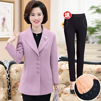 Áo khoác mùa xuân cho mẹ mùa thu và áo khoác nữ trung niên 40 tuổi 50 bộ quần áo phụ nữ trung niên - Quần áo của mẹ áo dạ trung niên