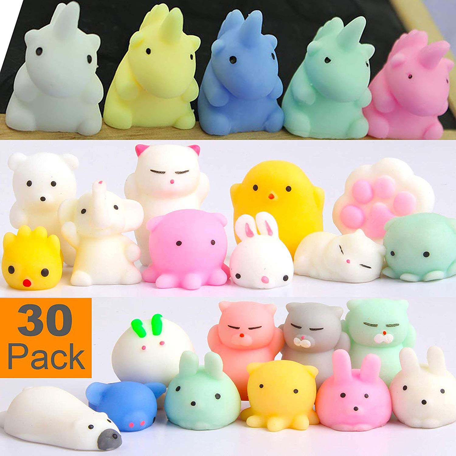 Squishy động vật dễ thương bóp nhạc sáng tạo món quà nhỏ giải nén lỗ thông hơi đồ chơi ngẫu nhiên 30 bộ quần áo - Đồ chơi gia đình đồ chơi em bé