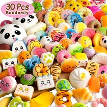 Slow rebound decompression simulation bread doughnut fruit pinch music 30 PCS random squishy soft toy