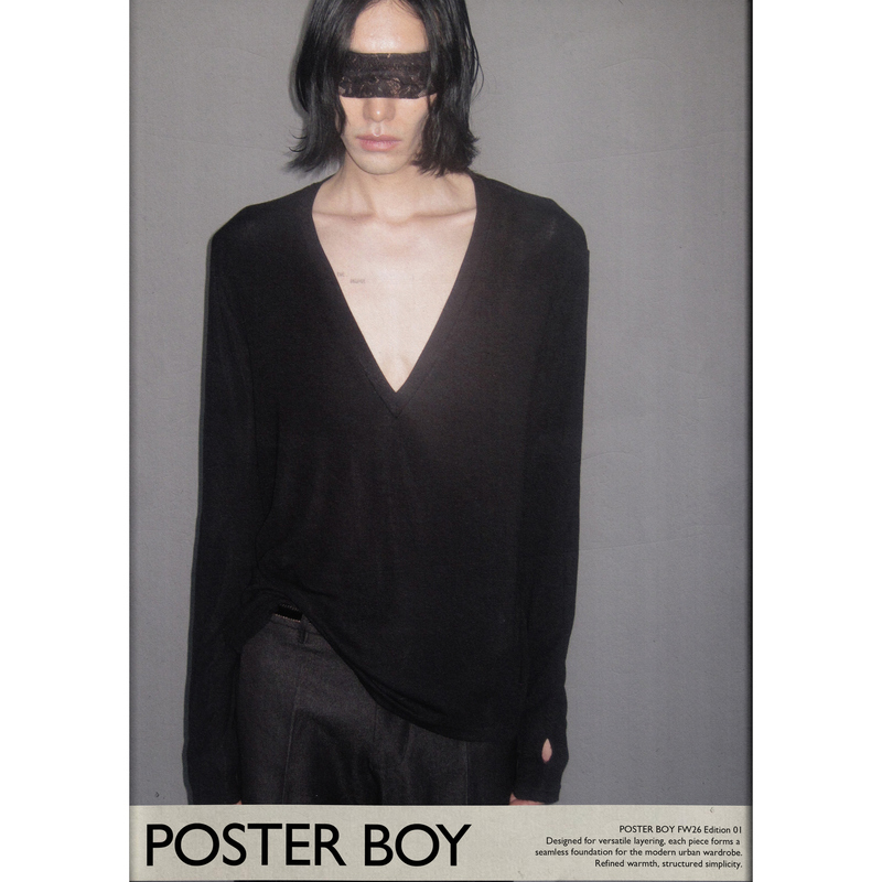 Osterboy|Deep V-Neck Tencel Wool Casual Knit Base Shirt Osterboy|Deep V-Neck Tencel Wool Casual Knit Base Shirt