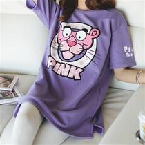 Pure Cotton Big Code Suckling Dress Half Sleeve Summer Dress Postpartum Moms Breastfeeding Clothing Striped Spring Out Pampo Milk Period Short T-shirt