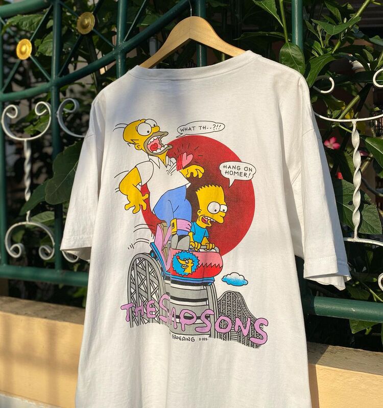 The Simpsons Simpsons Cartoon Short-Sleeve Niche Design Hip-Hop Unisex Loose T-Shirt Trendy