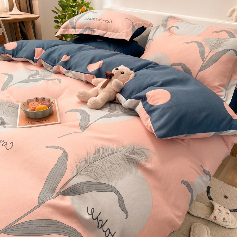 Light Extravagant Infield Garden Wind Bed Four Pieces Of Pure Cotton Nude Sleep Quilt Cover Quilt Cover Full Cotton Linen Three Sets 4 Of 4 Season Universal