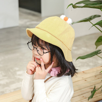 Spring and autumn childrens cute fishermans hat female baby cartoon basin hat boy sunshade hat parent-child yellow hat