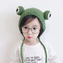 Baby spring and autumn children's wool cap winter Korean wave baby men's and women's warm ear protection cap cute frog earmuff