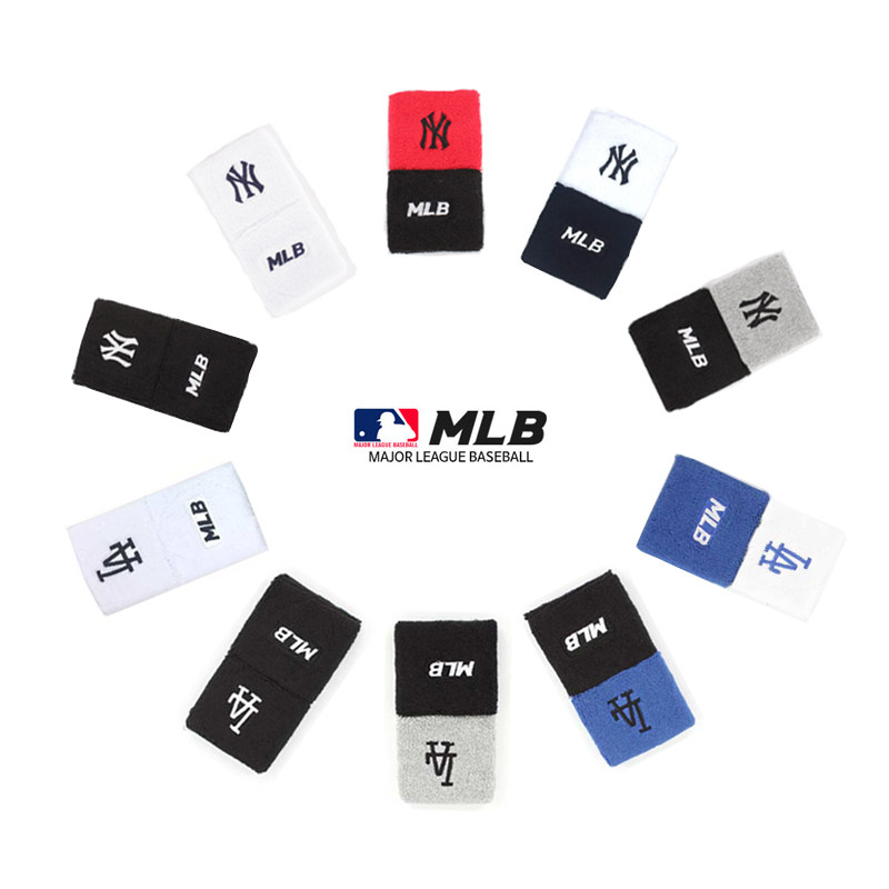 Korea MLB sports wristband men's and women's sprain trend hip-hop all-match fitness sweat-absorbing basketball wrist sleeve
