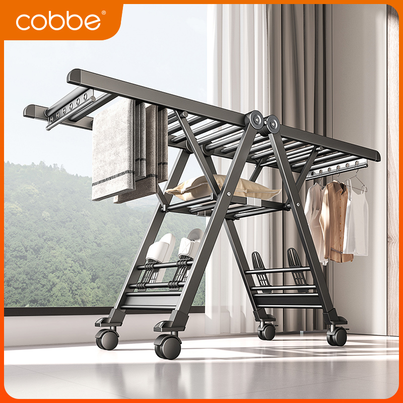 Cabei 折りたたみ衣類乾燥ラック家庭用アルミニウム合金床冷却衣類ラック屋内バルコニー乾燥アーティファクト寝室衣類乾燥ロッド