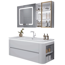 Kabei ceramic integrated basin bathroom cabinet combination modern simple bathroom arc washbasin wash basin cabinet