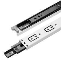 Kabei drawer track white silent rail slide keyboard tray slide thickened home cabinet wardrobe three-section rail