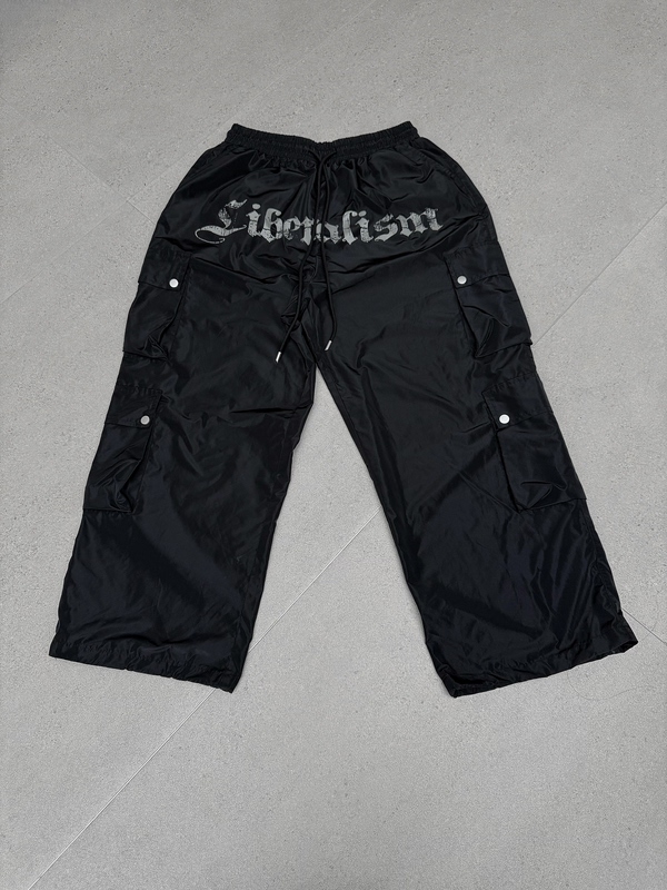 Chillax777 American-Style Glossy Quick-Dry Cargo Pants with Drawstring Loose Fit Long Pants Chillax777 American-Style Glossy Quick-Dry Cargo Pants with Drawstring Loose Fit Long Pants