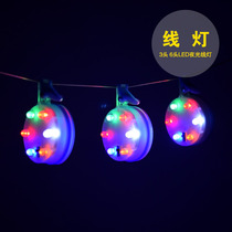 Aoyue kite line light luminous kite LED light 3 heads 6 heads loop burst colorful luminous charge switch wire clip
