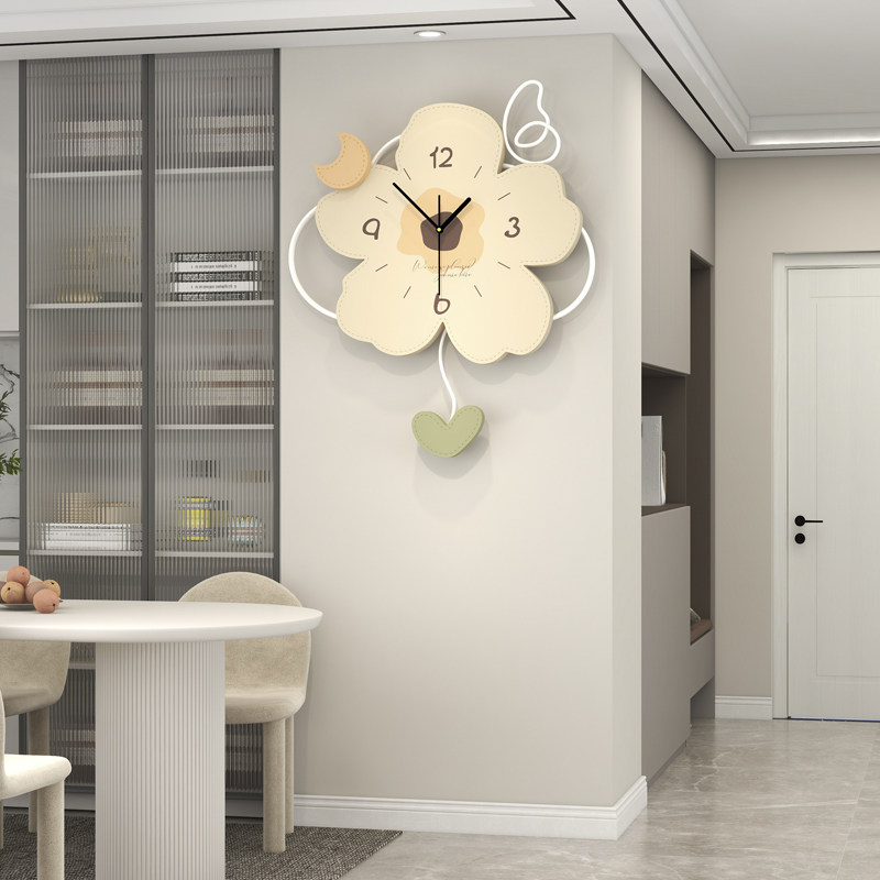 Clock hanging clock Living room modern minimalist fashion atmosphere upscale net red 2023 new perforated clock hanging wall-Taobao