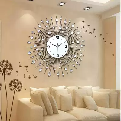 Clock and clock living room modern simple atmosphere light luxury decoration personality art clock European creative fashion hanging wall