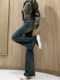 Retro High-Waist Micro-Flared Jeans for Women Spring 2025 New Style Small Slim Fit Horseshoe Flared Pants