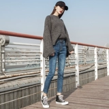 Джинсы, демисезонные приталенные штаны, приталенный карандаш, высокая талия, в обтяжку, 2024 года, по фигуре, подходит для подростков