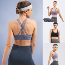 Sports underwear womens shockproof gathering wear beauty back bra running fitness shirt with chest pad vest yoga suit