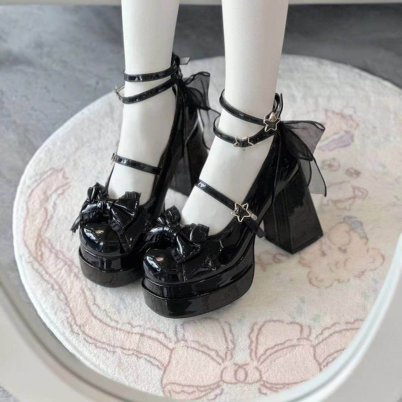 2025 New Milk Party 4.0 Lolita Round Toe Lolita Shoes Cute and Sweet Leather High Heels