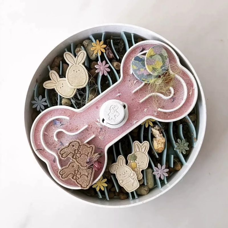 American Puzzlefeeder Dog Slow-Feeding Enrichment Bowl, Three-Layer Complete Set, Triple Happiness, Detachable and Machine Washable