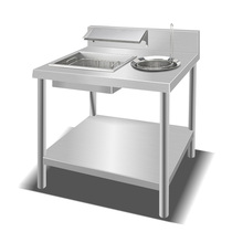 Hengzhi stainless steel commercial powder coating table Hamburg shop equipment thickening noodle coating machine fried chicken powder printing table powder holder