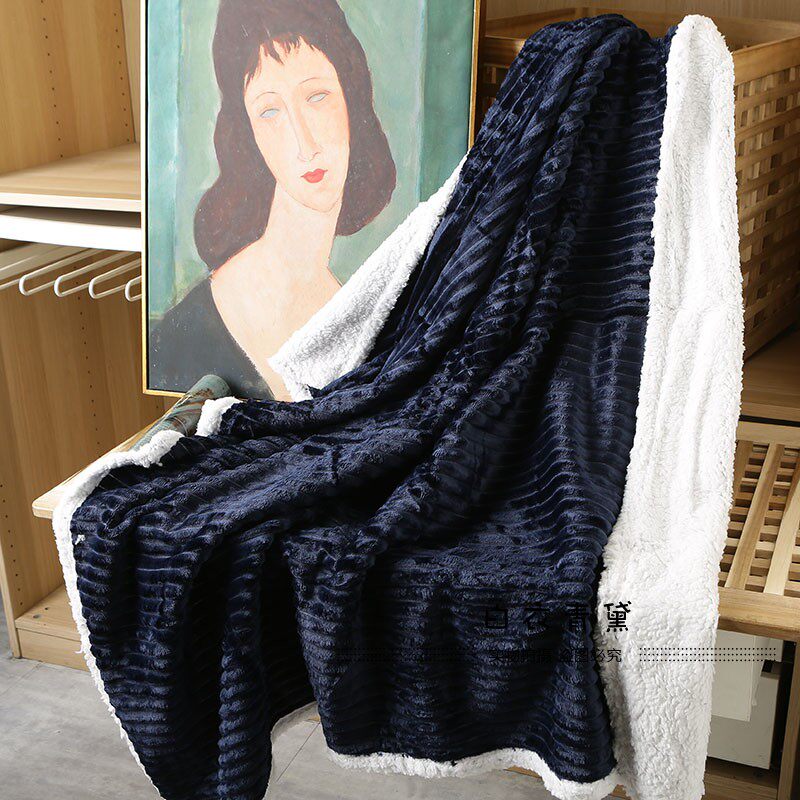 Плед 太tm舒服了！法兰绒+羊羔绒！出口欧美家居毛毯保暖舒适绒毯毛毯 No brand