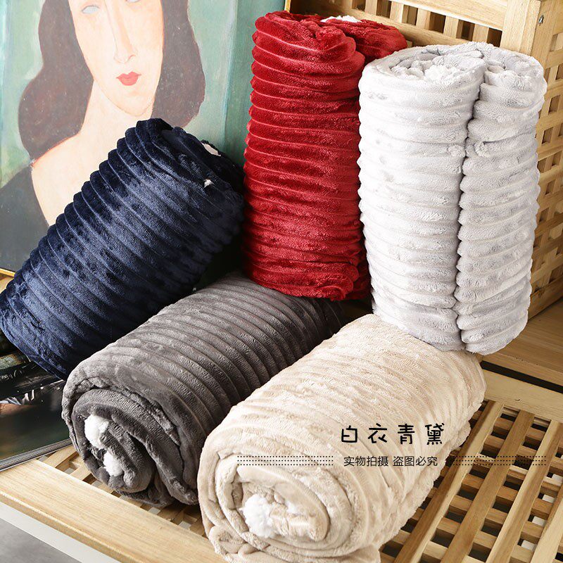 Плед 太tm舒服了！法兰绒+羊羔绒！出口欧美家居毛毯保暖舒适绒毯毛毯 No brand