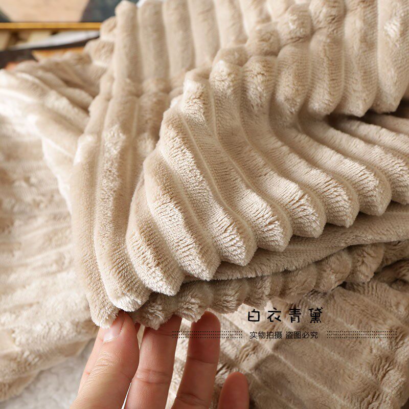 Плед 太tm舒服了！法兰绒+羊羔绒！出口欧美家居毛毯保暖舒适绒毯毛毯 No brand