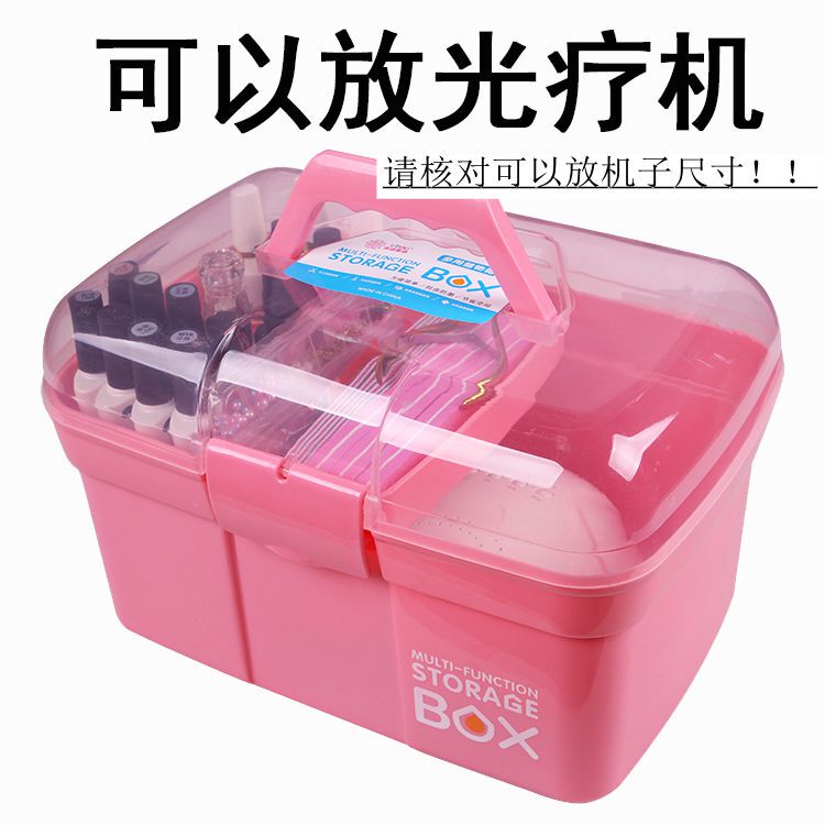 Nail Art Tool Box, Nail Polish Gel Storage Box, Phototherapy Machine, Large Multi-Layer Makeup Box for Popular Nail Technicians