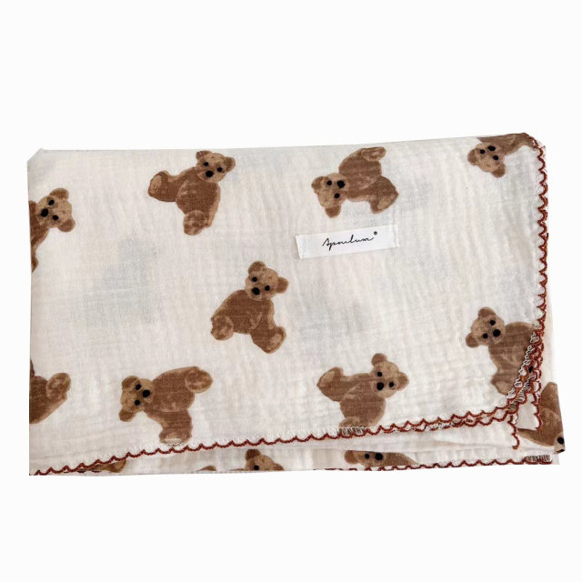 Korean style bear baby summer thin quilt air conditioning quilt gauze newborn quilt baby summer blanket children