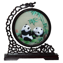 New store flush drill Shu embroidery Shu Jinchuan embroidered double-sided embroidered handicraft embroidery pendulum with Chinese style commemorative gift