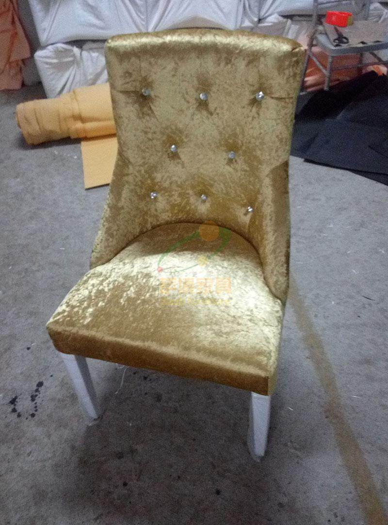 Iron fabricated wooden chair packaged chair Backroom chair chair Banquet chair dining room chair high-end chair