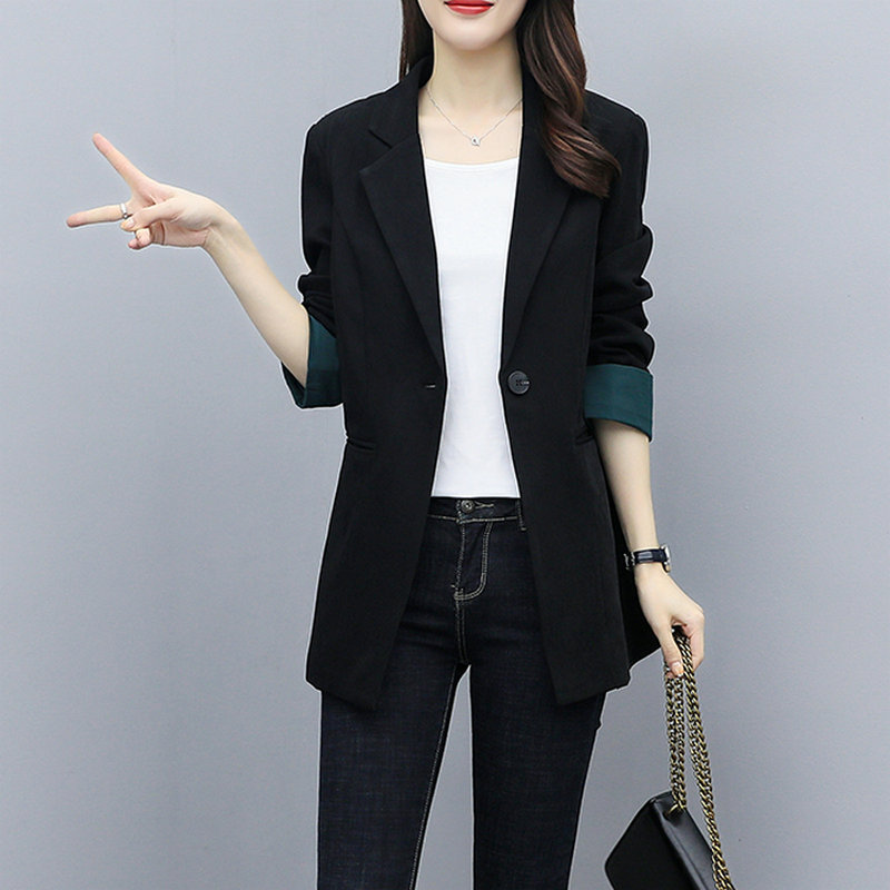 Women's Blazer 2024 New Spring and Autumn Slim Fit Plus Size Mid-Length Women's Suit Jacket